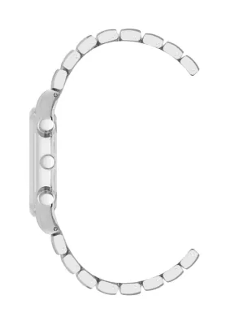 Men's Modern Silver Tone Alloy Metal Watch