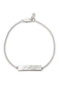 Rhodium Plated Sterling Silver Script Logo Flex Bracelet