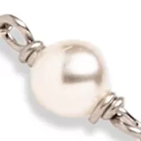 White Pearl CZ Station Flex Bracelet