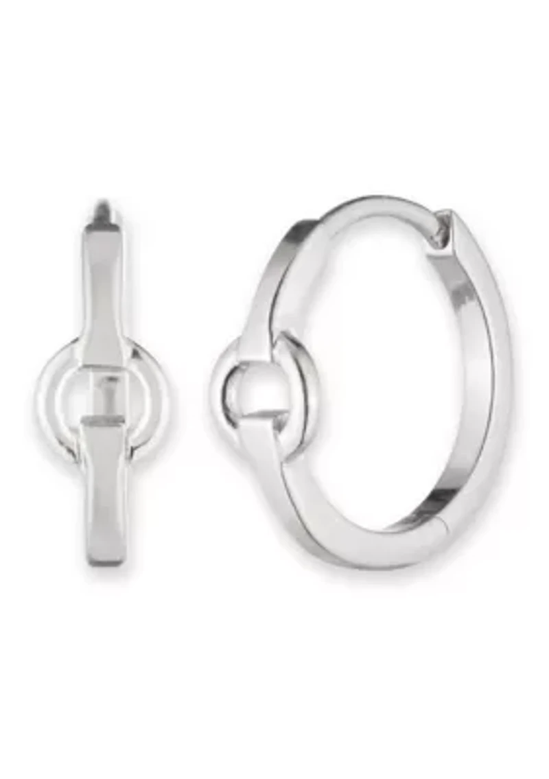 Rhodium Plated Sterling Silver Hoop Earrings