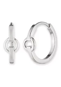 Rhodium Plated Sterling Silver Hoop Earrings