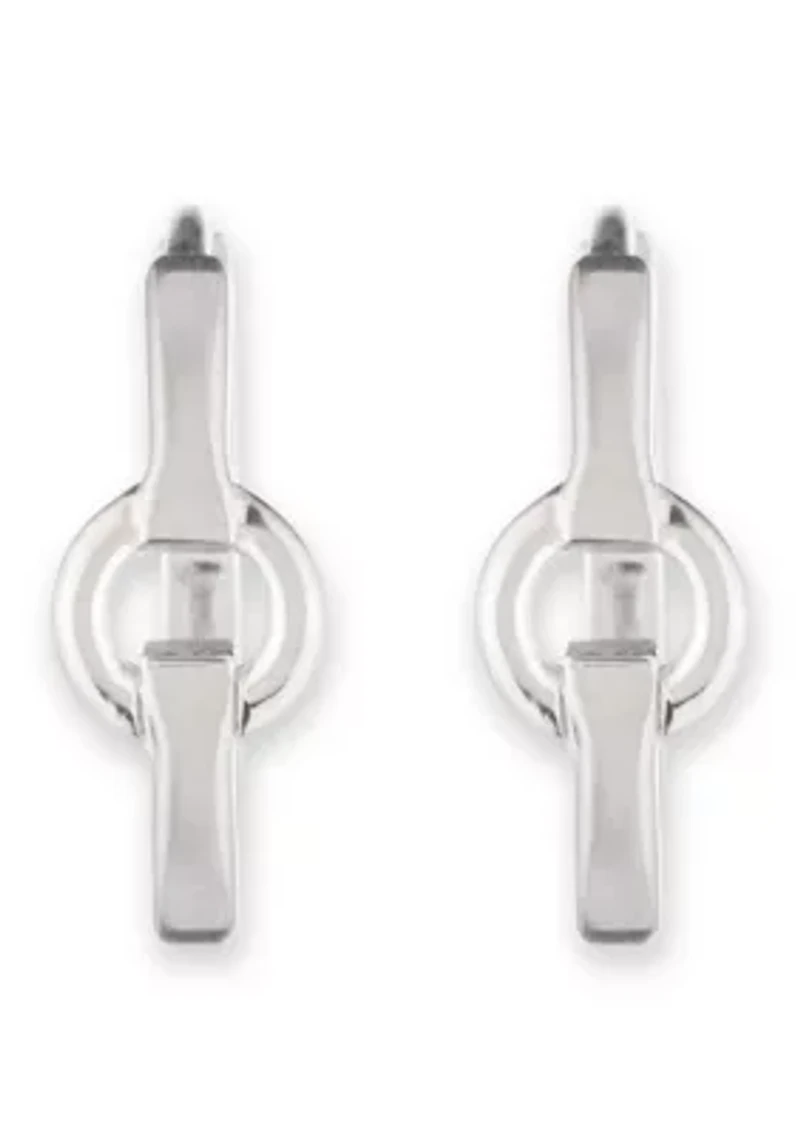 Rhodium Plated Sterling Silver Hoop Earrings