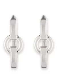 Rhodium Plated Sterling Silver Hoop Earrings