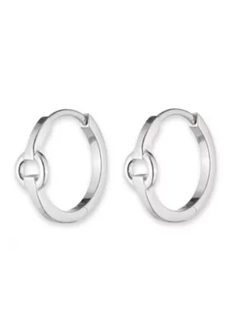 Rhodium Plated Sterling Silver Hoop Earrings