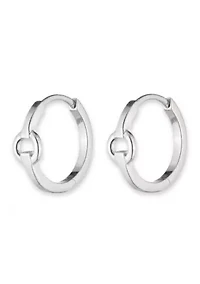 Rhodium Plated Sterling Silver Hoop Earrings
