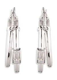 Split Hoop CZ Earrings