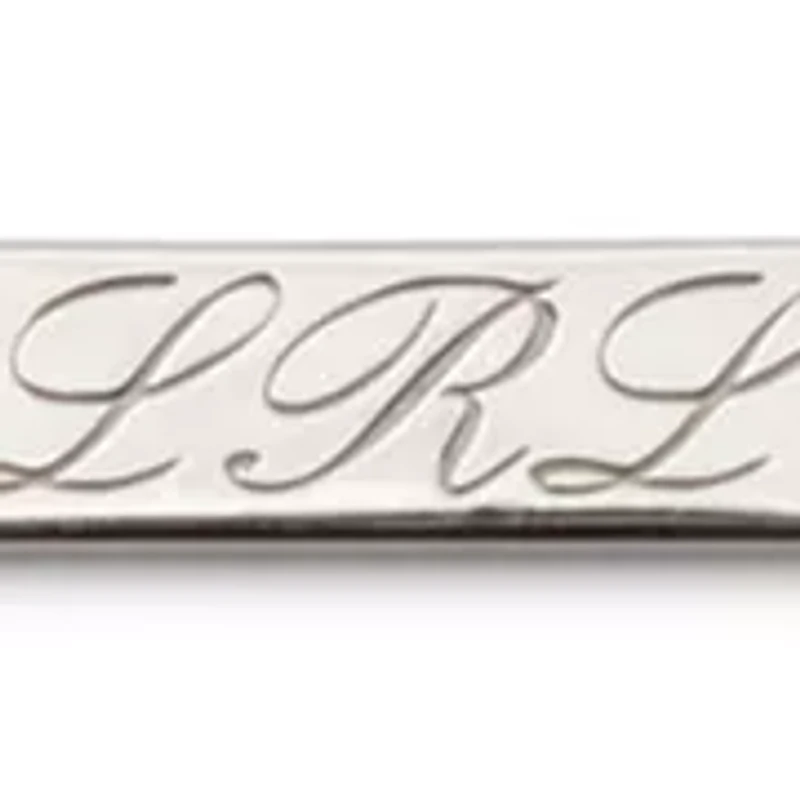 Rhodium Plated Sterling Silver Script Logo Pendant Necklace