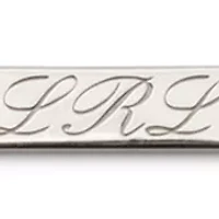 Rhodium Plated Sterling Silver Script Logo Pendant Necklace