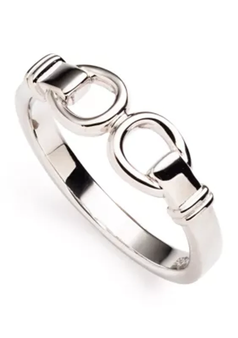  Horsebit Rhodium Ring