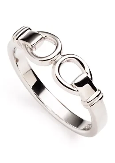 Horsebit Rhodium Ring