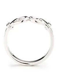  Horsebit Rhodium Ring