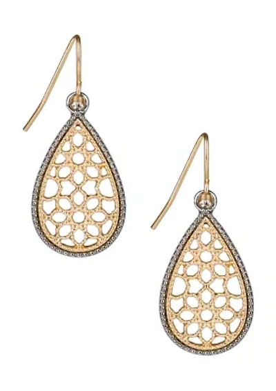 Matte Gold Venetian Lace Drop Earrings