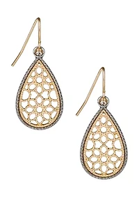 Matte Gold Venetian Lace Drop Earrings
