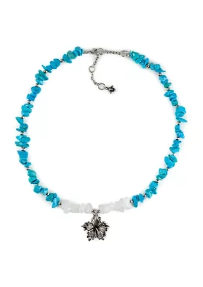 Chip Bead Hibiscus Necklace