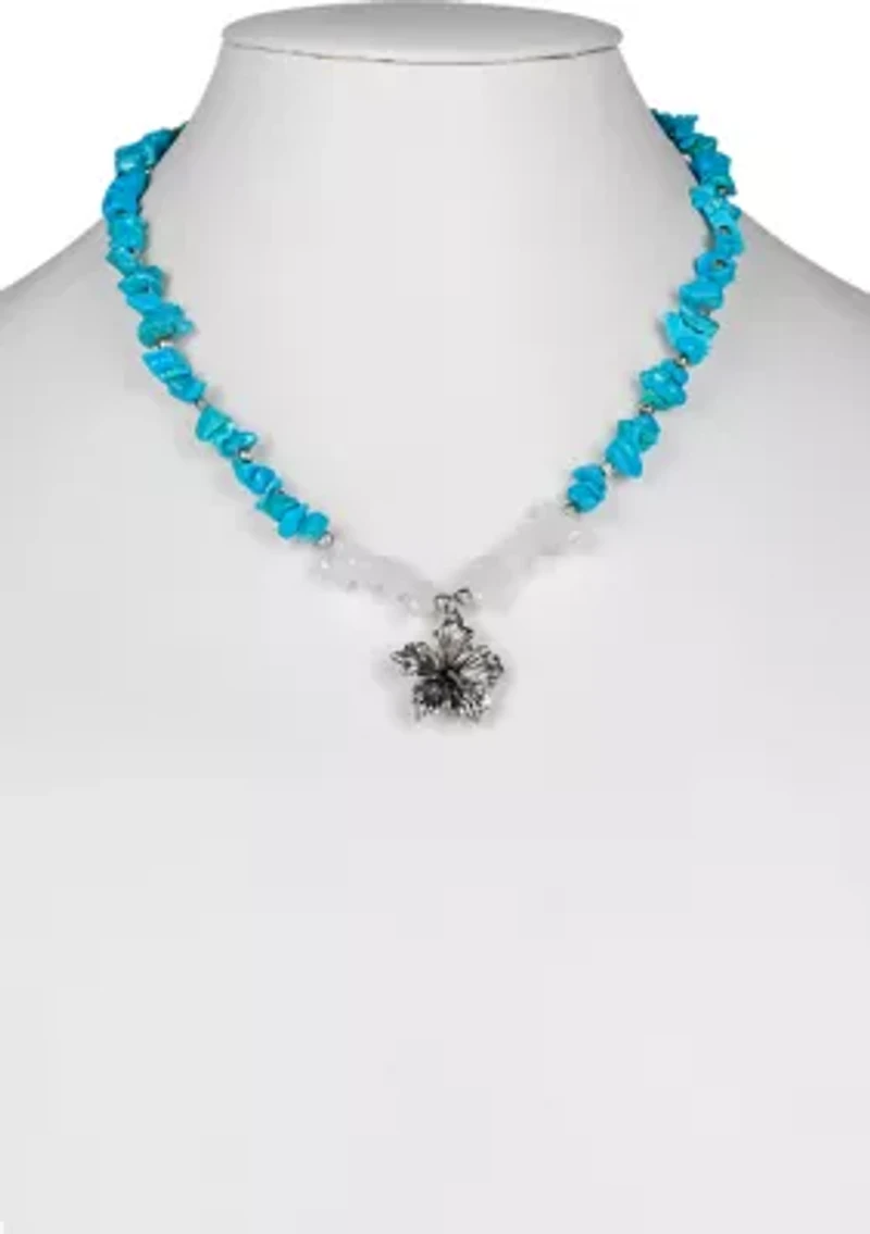 Chip Bead Hibiscus Necklace