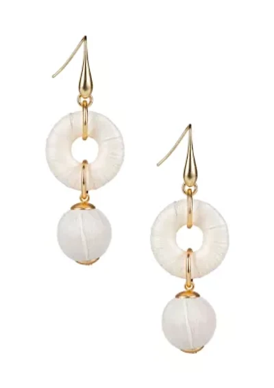 Small Ring with Bead Drop Earrings