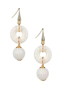 Small Ring with Bead Drop Earrings