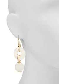 Small Ring with Bead Drop Earrings