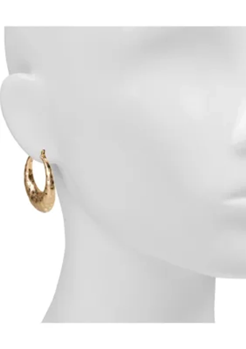 Hammered Hoop Earrings