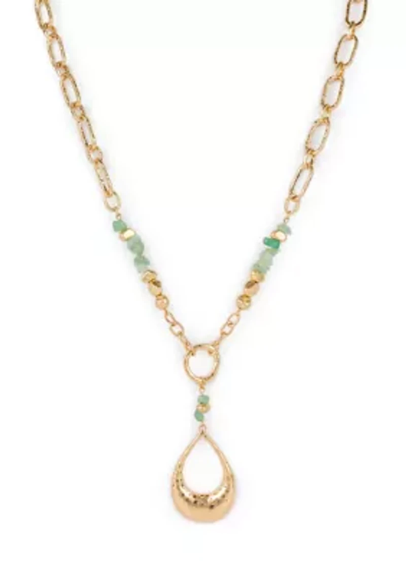 Large Teardrop Pendant Necklace