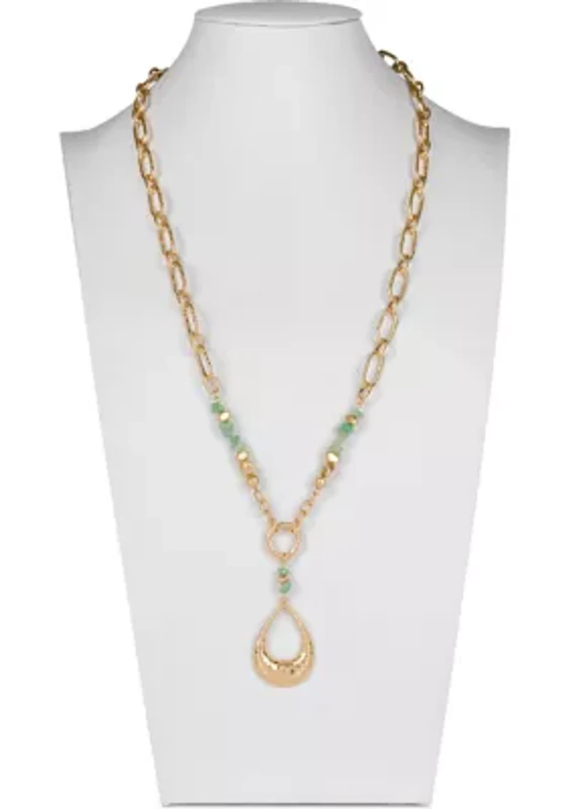 Large Teardrop Pendant Necklace