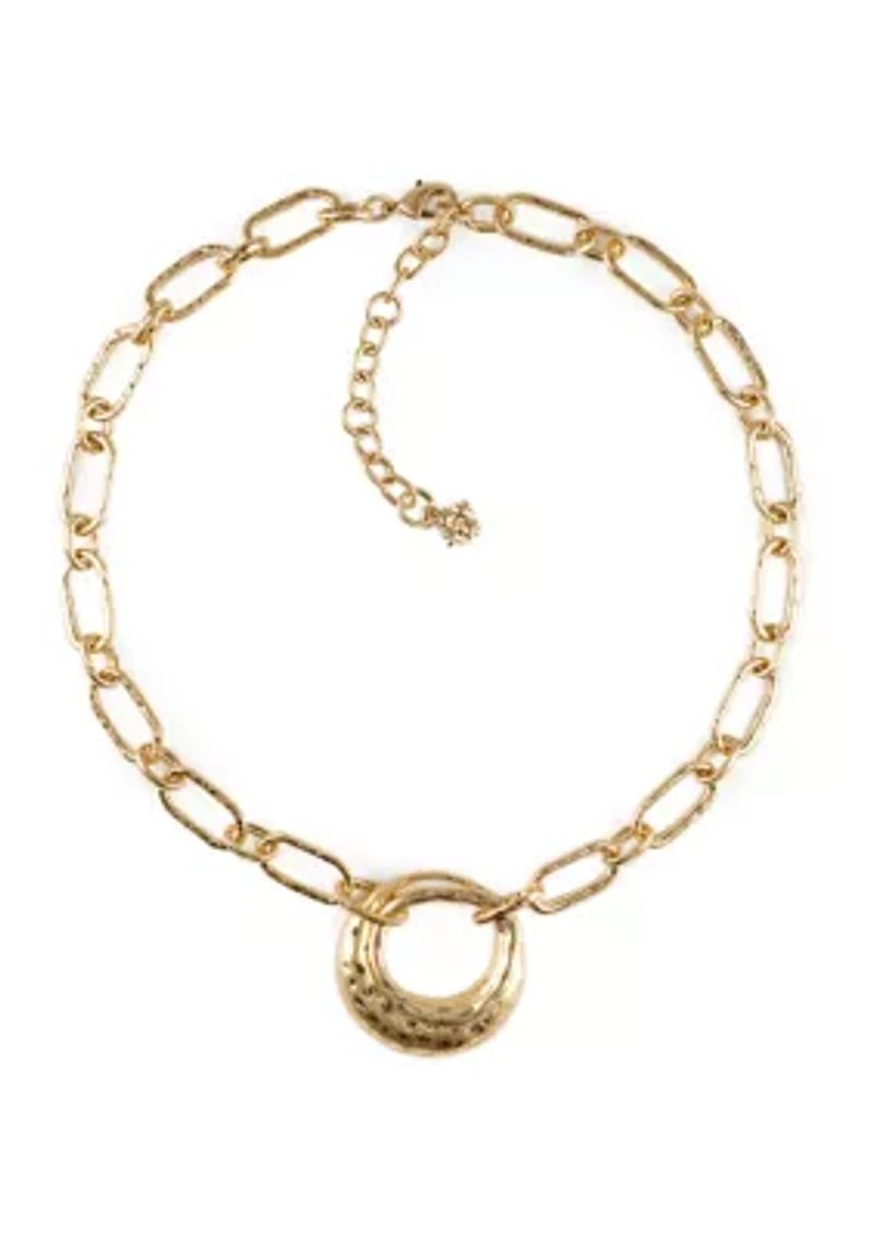 Double Circle Pendant Necklace