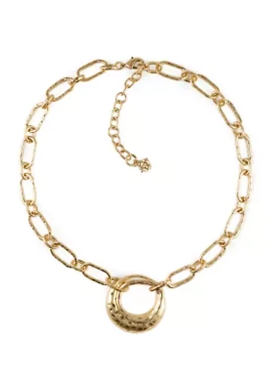 Double Circle Pendant Necklace