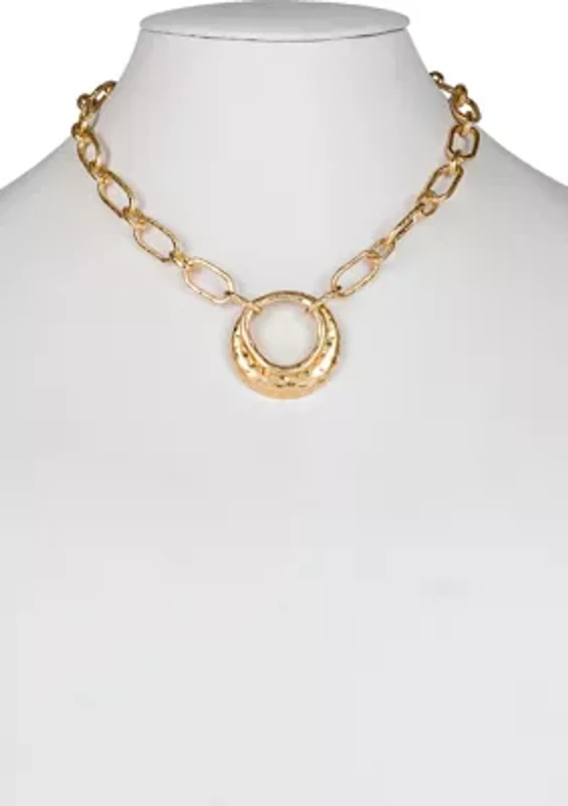Double Circle Pendant Necklace