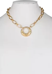 Double Circle Pendant Necklace