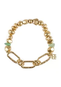 Beaded Chain Links Stretch Bracelet