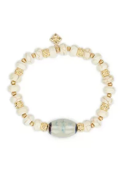 Teal Bead Stretch Bracelet