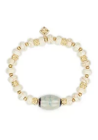Teal Bead Stretch Bracelet
