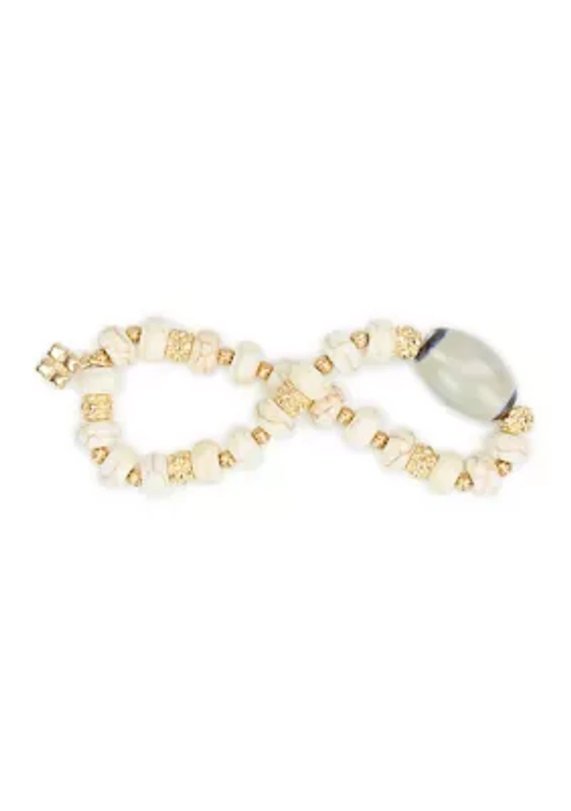 Teal Bead Stretch Bracelet