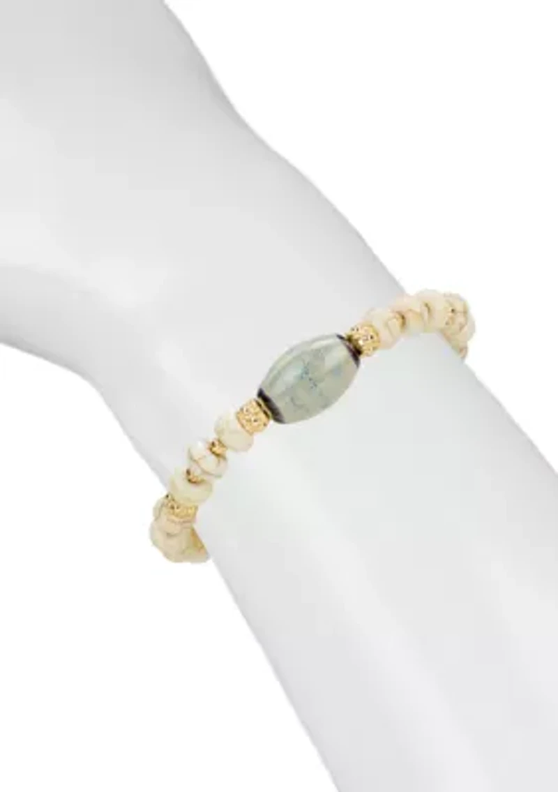 Teal Bead Stretch Bracelet