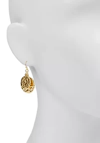 Round Double Drop Earrings