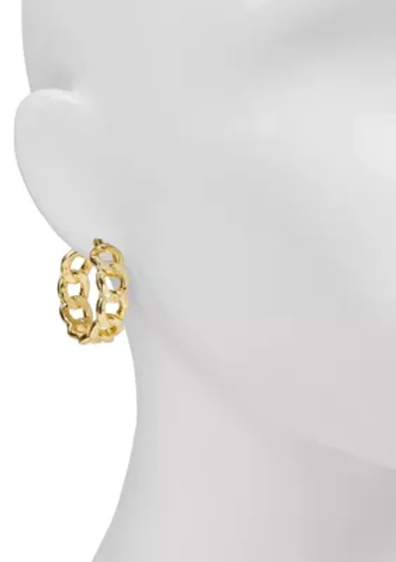 Hammered Link Hoop Earrings