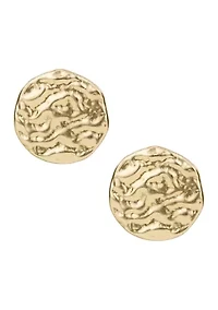 Round Button Stud Earrings
