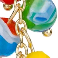Matte Gold Multi Bead Drop Earrings