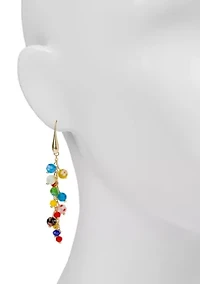 Matte Gold Multi Bead Drop Earrings