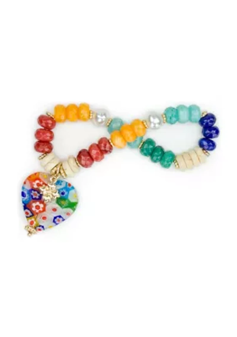 Heart Beaded Stretch Bracelet