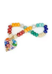 Heart Beaded Stretch Bracelet