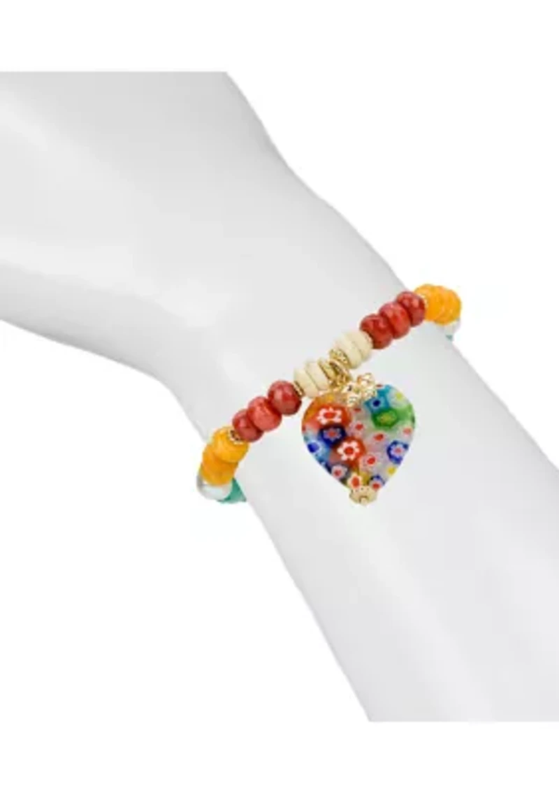 Heart Beaded Stretch Bracelet