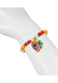 Heart Beaded Stretch Bracelet