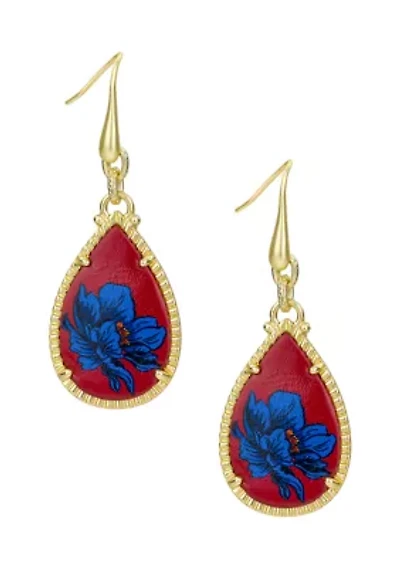 Egyptian Gold Tone Teardrop Earrings