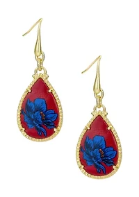 Egyptian Gold Tone Teardrop Earrings