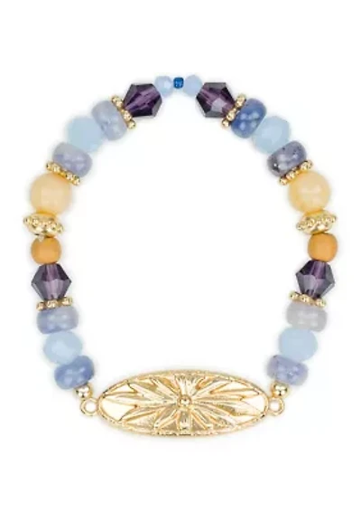 Oval Flower Stretch Bracelet