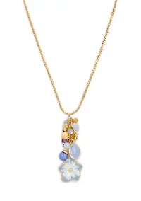 Enamel Flower Multi Charm Necklace