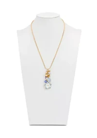 Enamel Flower Multi Charm Necklace