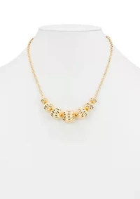 Scalloped Gold Tone Frontal Necklace