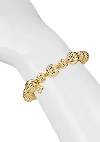 Scalloped Gold Tone Stretch Bracelet